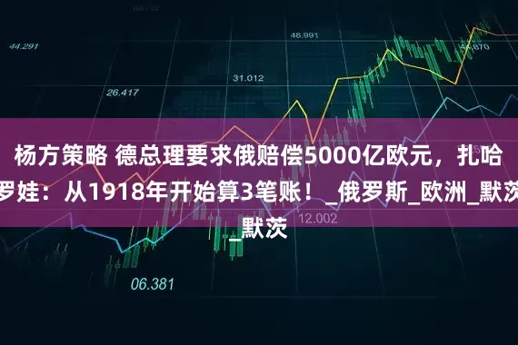 杨方策略 德总理要求俄赔偿5000亿欧元，扎哈罗娃：从1918年开始算3笔账！_俄罗斯_欧洲_默茨