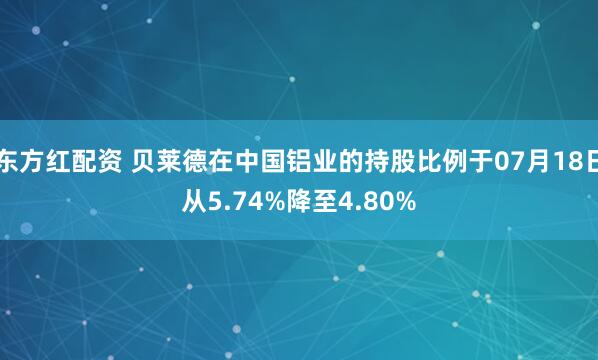 东方红配资 贝莱德在中国铝业的持股比例于07月18日从5.74%降至4.80%
